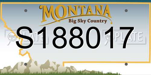 S188017 Montana License Plate