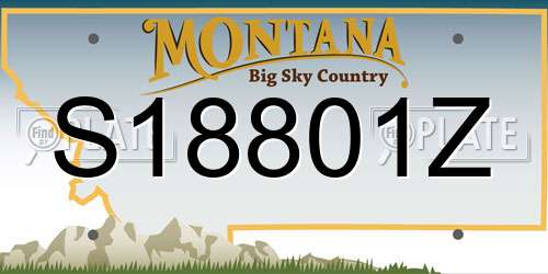 S18801Z Montana License Plate