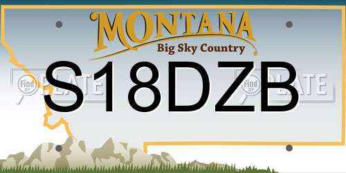S18DZB Montana License Plate