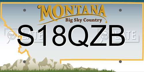 S18QZB Montana License Plate