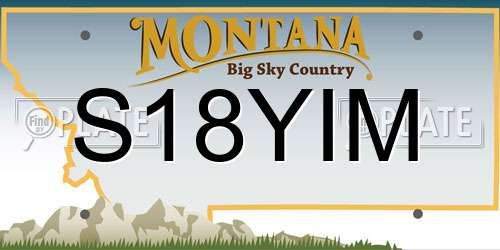 S18YIM Montana License Plate