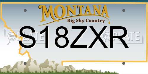 S18ZXR Montana License Plate