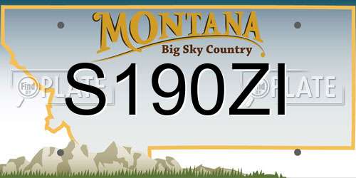 S190ZI Montana License Plate