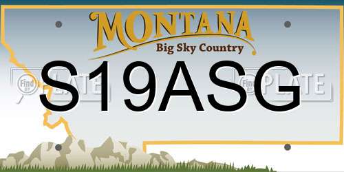S19ASG Montana License Plate