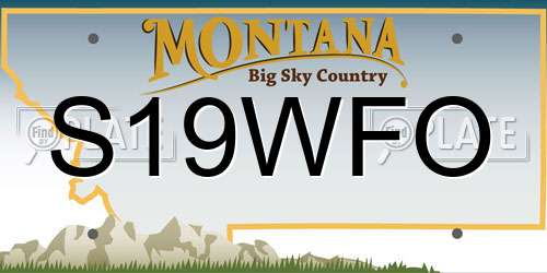 S19WFO Montana License Plate