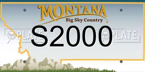 S2000 Montana License Plate