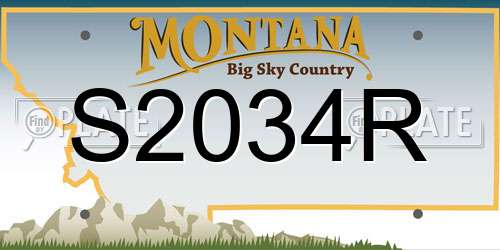 S2034R Montana License Plate