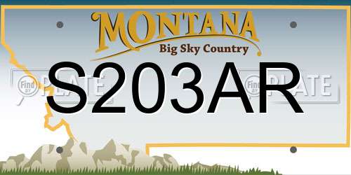 S203AR Montana License Plate