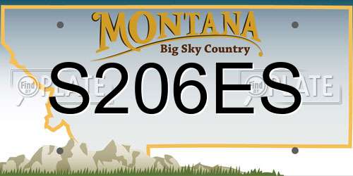 S206ES Montana License Plate
