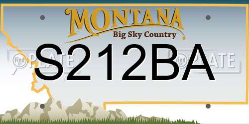 S212BA Montana License Plate