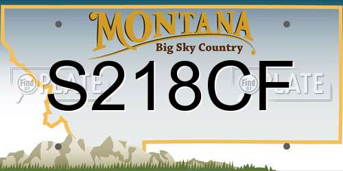 S218CF Montana License Plate
