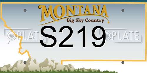 S219 Montana License Plate