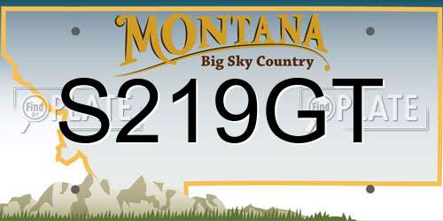 S219GT Montana License Plate