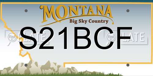 S21BCF Montana License Plate