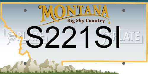 S221SI Montana License Plate