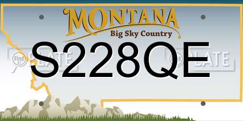 S228QE Montana License Plate