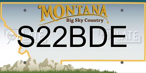 S22BDE Montana License Plate
