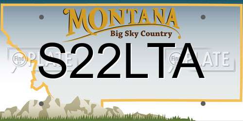 S22LTA Montana License Plate