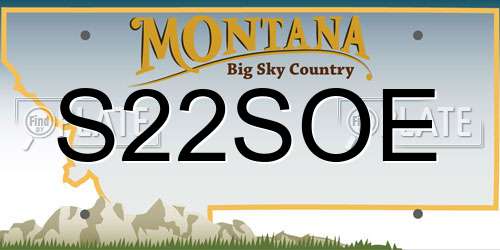 S22SOE Montana License Plate