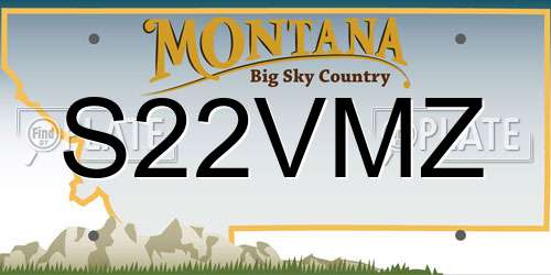 S22VMZ Montana License Plate