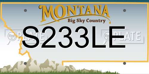 S233LE Montana License Plate