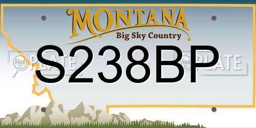 S238BP Montana License Plate