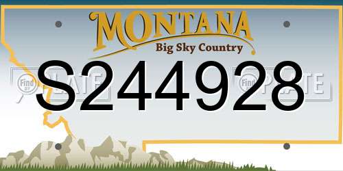 S244928 Montana License Plate