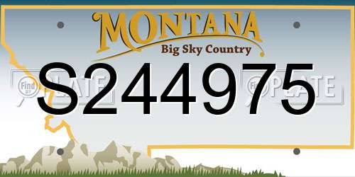 S244975 Montana License Plate