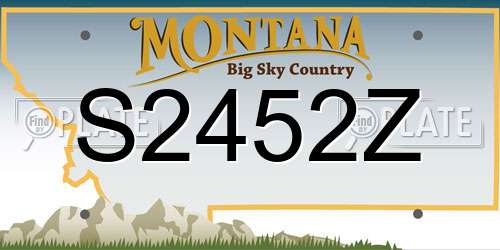 S2452Z Montana License Plate