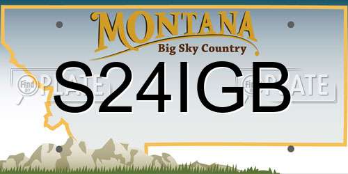 S24IGB Montana License Plate