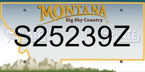 S25239Z Montana License Plate