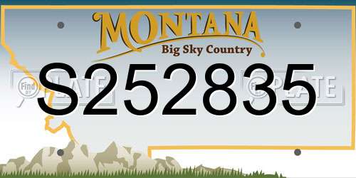 S252835 Montana License Plate