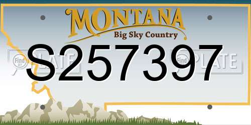S257397 Montana License Plate