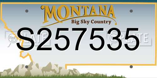 S257535 Montana License Plate