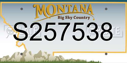 S257538 Montana License Plate
