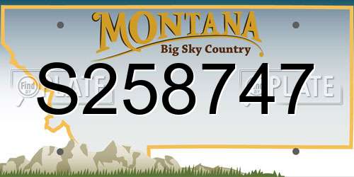 S258747 Montana License Plate