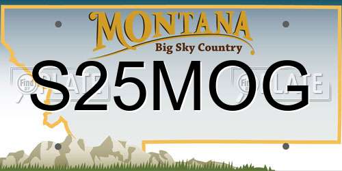 S25MOG Montana License Plate