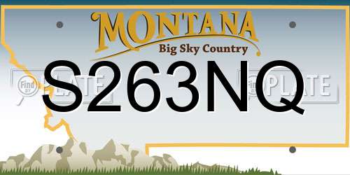 S263NQ Montana License Plate