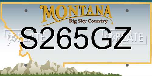 S265GZ Montana License Plate