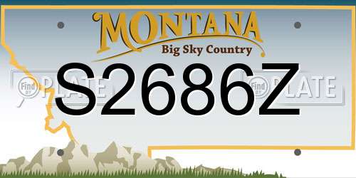 S2686Z Montana License Plate