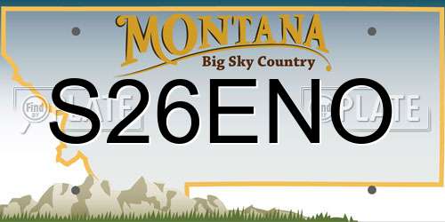 S26ENO Montana License Plate