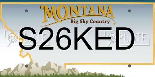 S26KED Montana License Plate