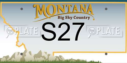 S27 Montana License Plate