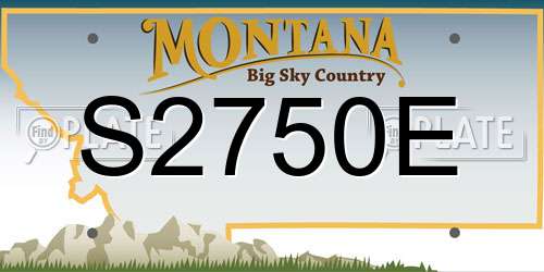 S2750E Montana License Plate