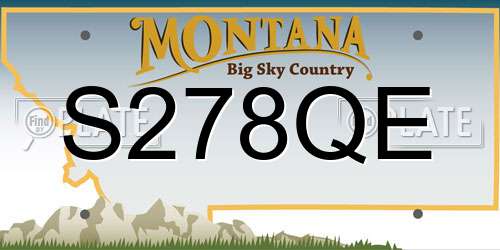 S278QE Montana License Plate