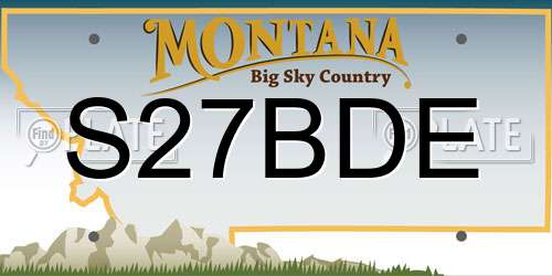 S27BDE Montana License Plate