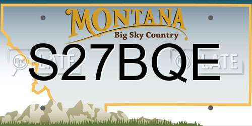 S27BQE Montana License Plate