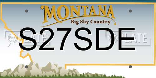 S27SDE Montana License Plate