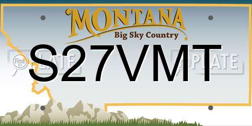 S27VMT Montana License Plate