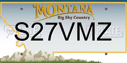 S27VMZ Montana License Plate